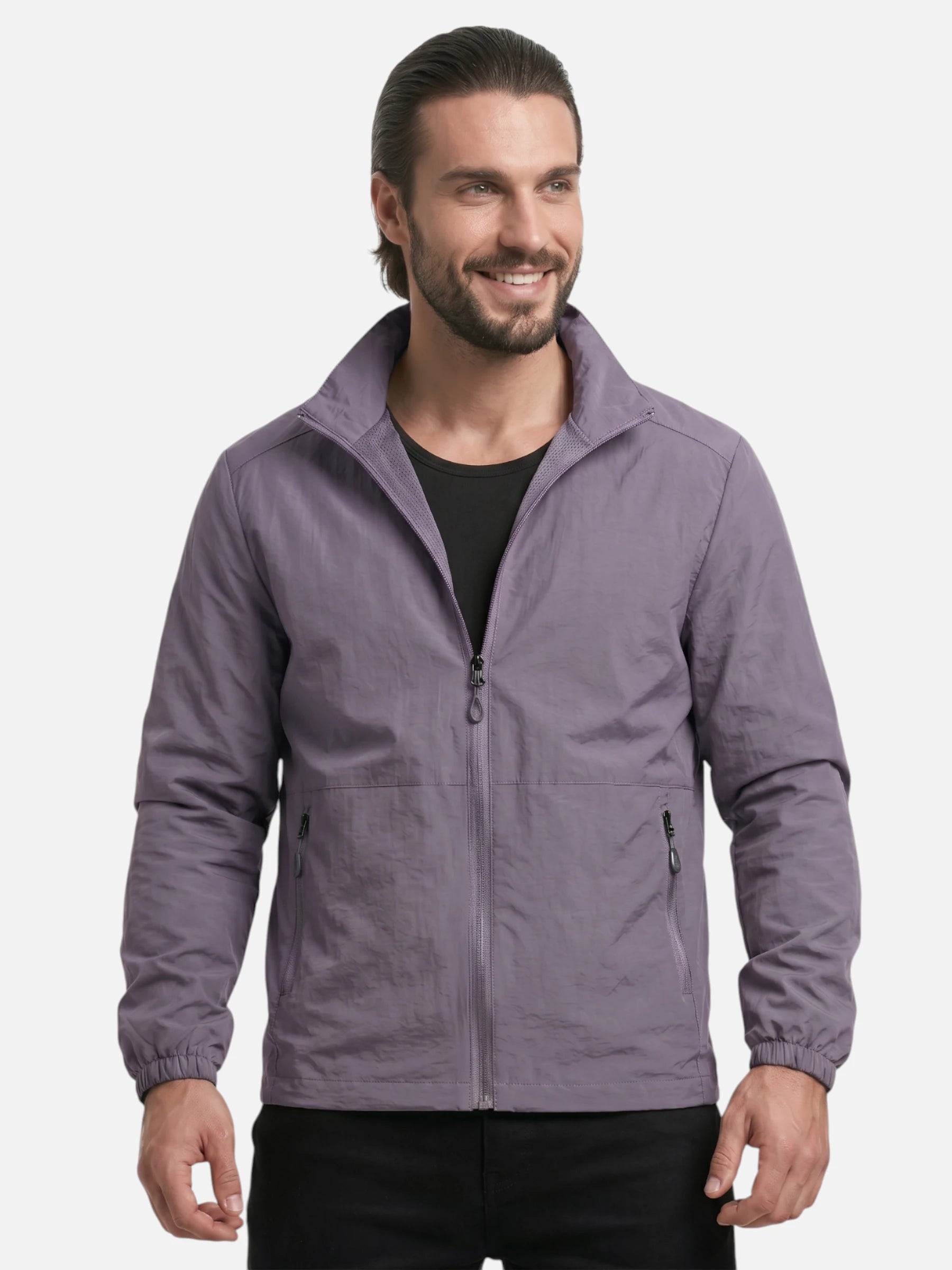 Veste légère homme coupe-vent et respirante à fermeture zippée