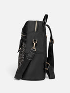 Sac à Dos Femme Imprimé Léopard à Pompon