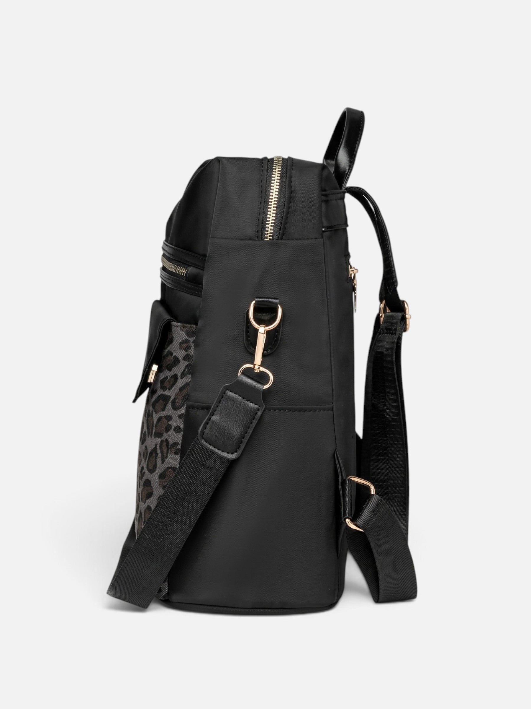 Sac à Dos Femme Imprimé Léopard à Pompon