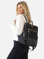 Sac à Dos Femme Imprimé Léopard à Pompon