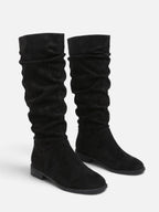 Bottes Hautes Femme Froncées Plates