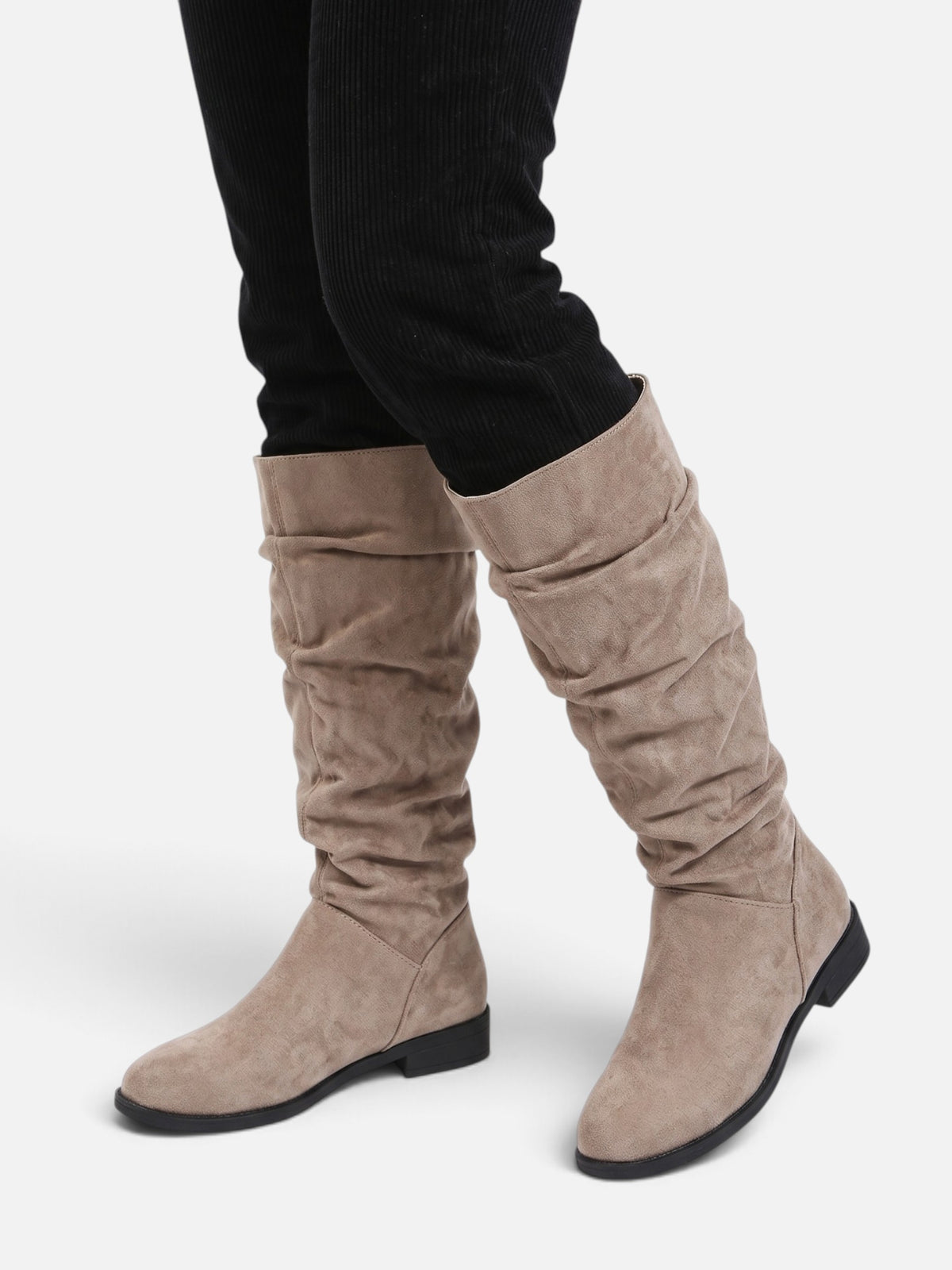 Bottes Hautes Femme Froncées Plates