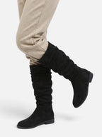 Bottes Hautes Femme Froncées Plates