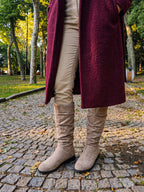 Bottes Hautes Femme Froncées Plates