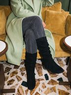 Bottes Hautes Femme Froncées Plates