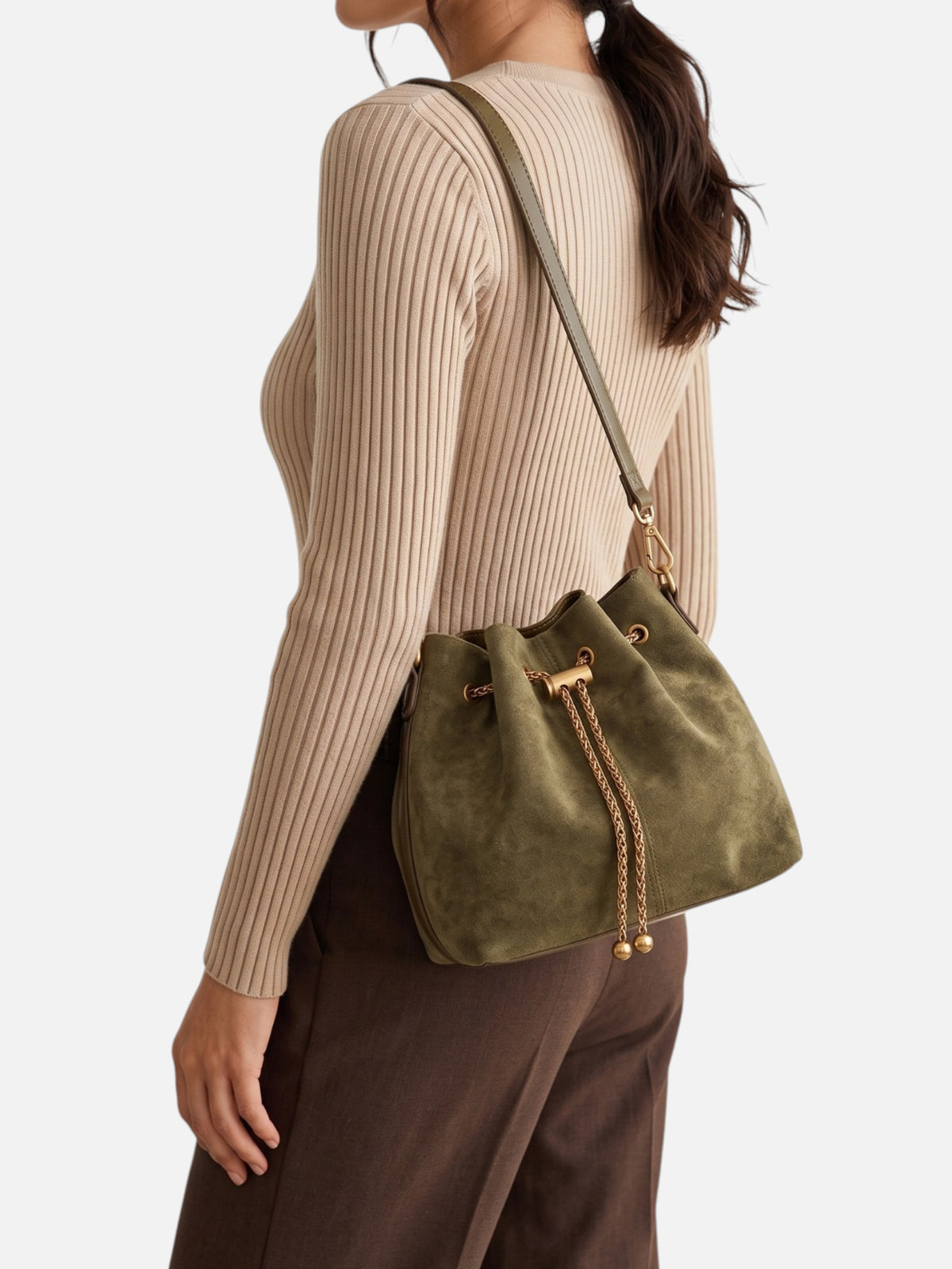 Sac Seau Femme Suédine à Cordon Chaîne
