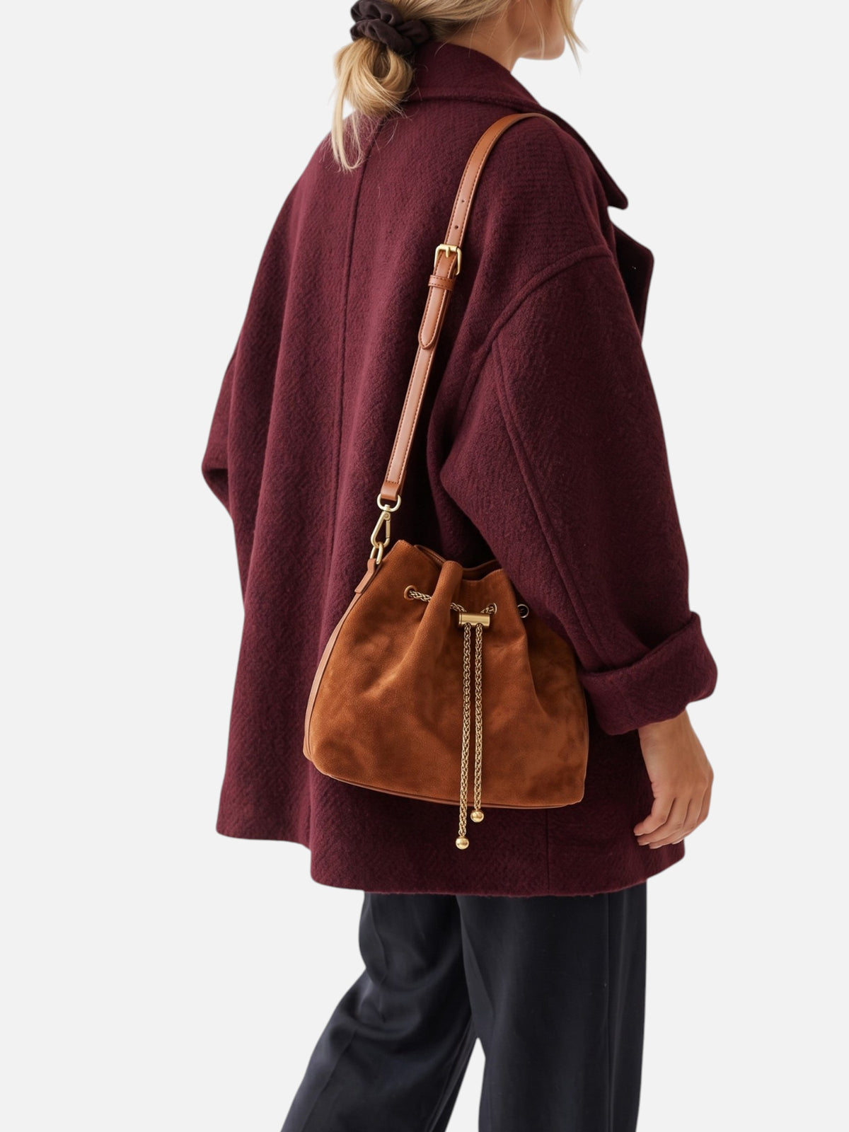 Sac Seau Femme Suédine à Cordon Chaîne