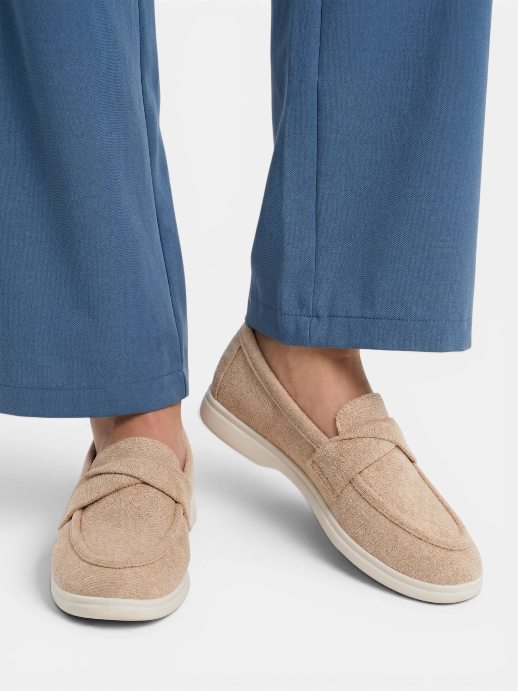Mocassin femme texturé – semelle légère et style casual chic