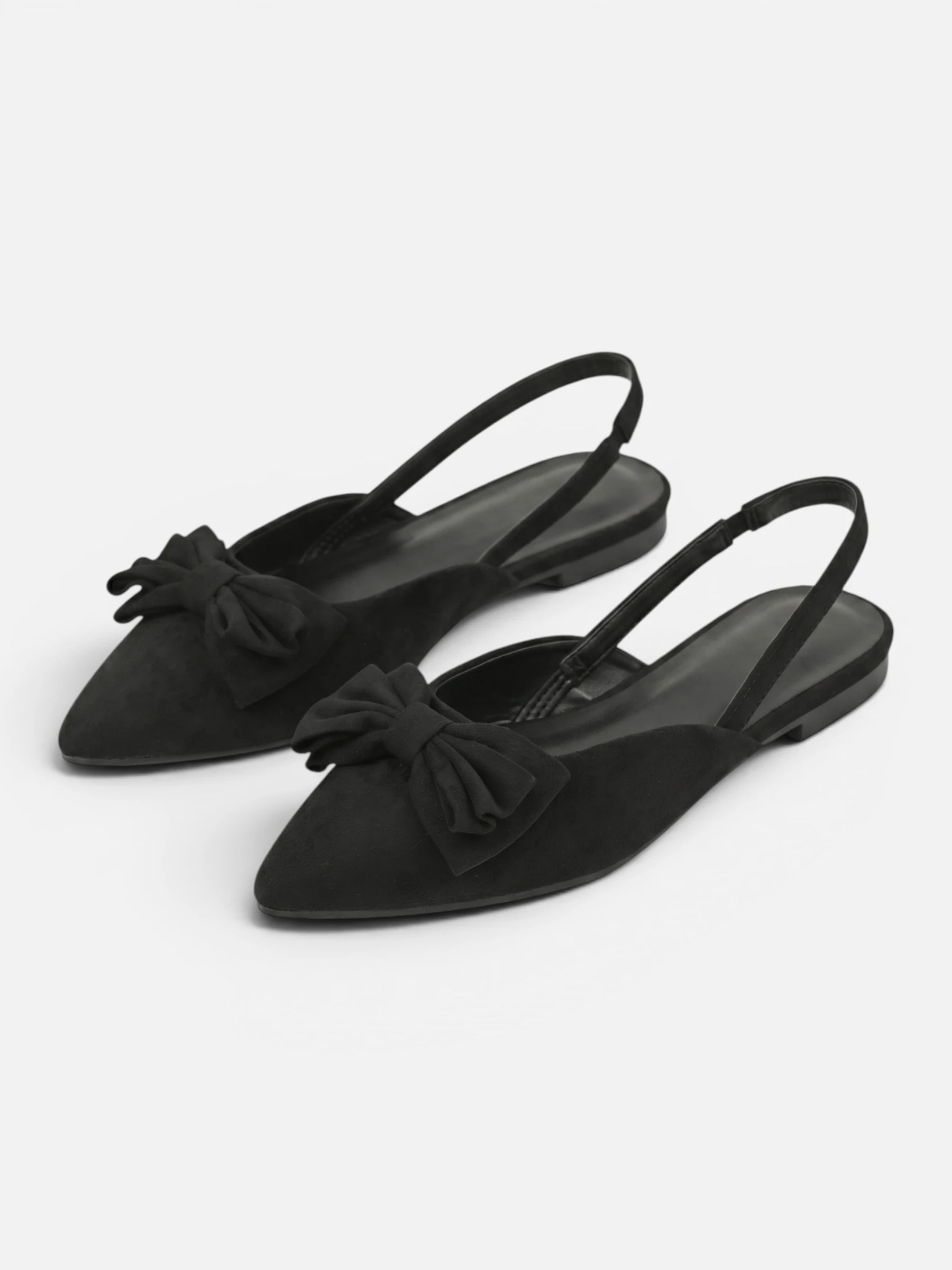 Ballerine slingback femme bout pointu et nœud décoratif