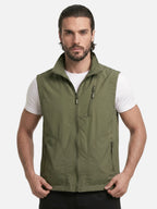 Gilet sans manches homme – multi-poches et col montant