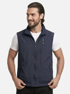 Gilet sans manches homme – multi-poches et col montant