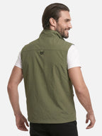 Gilet sans manches homme – multi-poches et col montant