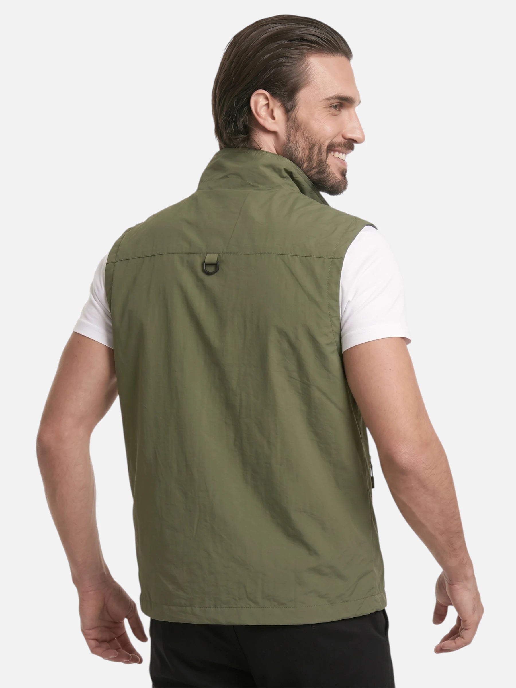 Gilet sans manches homme – multi-poches et col montant