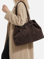 Sac Cabas Femme Effet Daim À Boucle