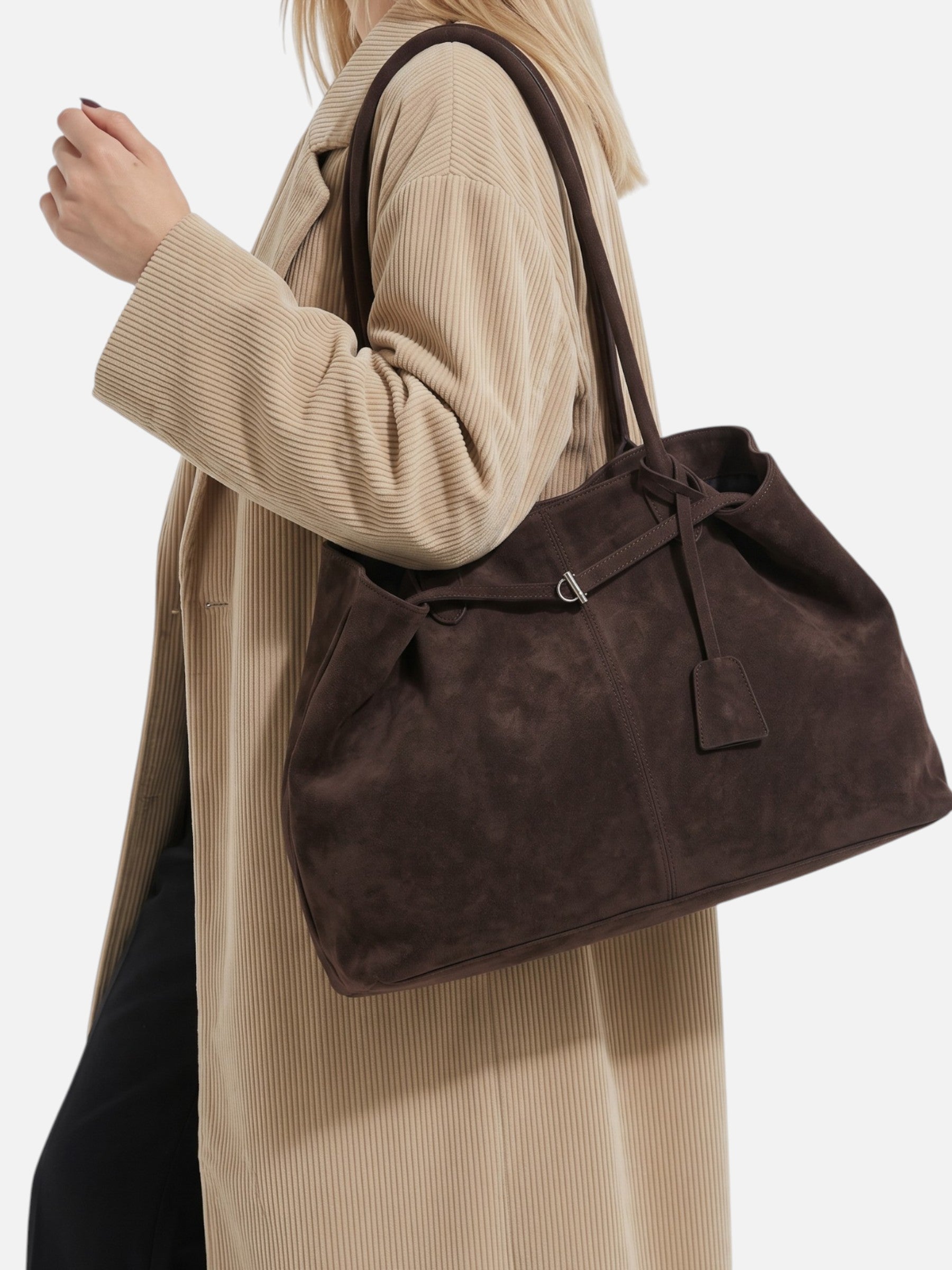 Sac Cabas Femme Effet Daim À Boucle