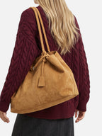 Sac Cabas Femme Effet Daim À Boucle