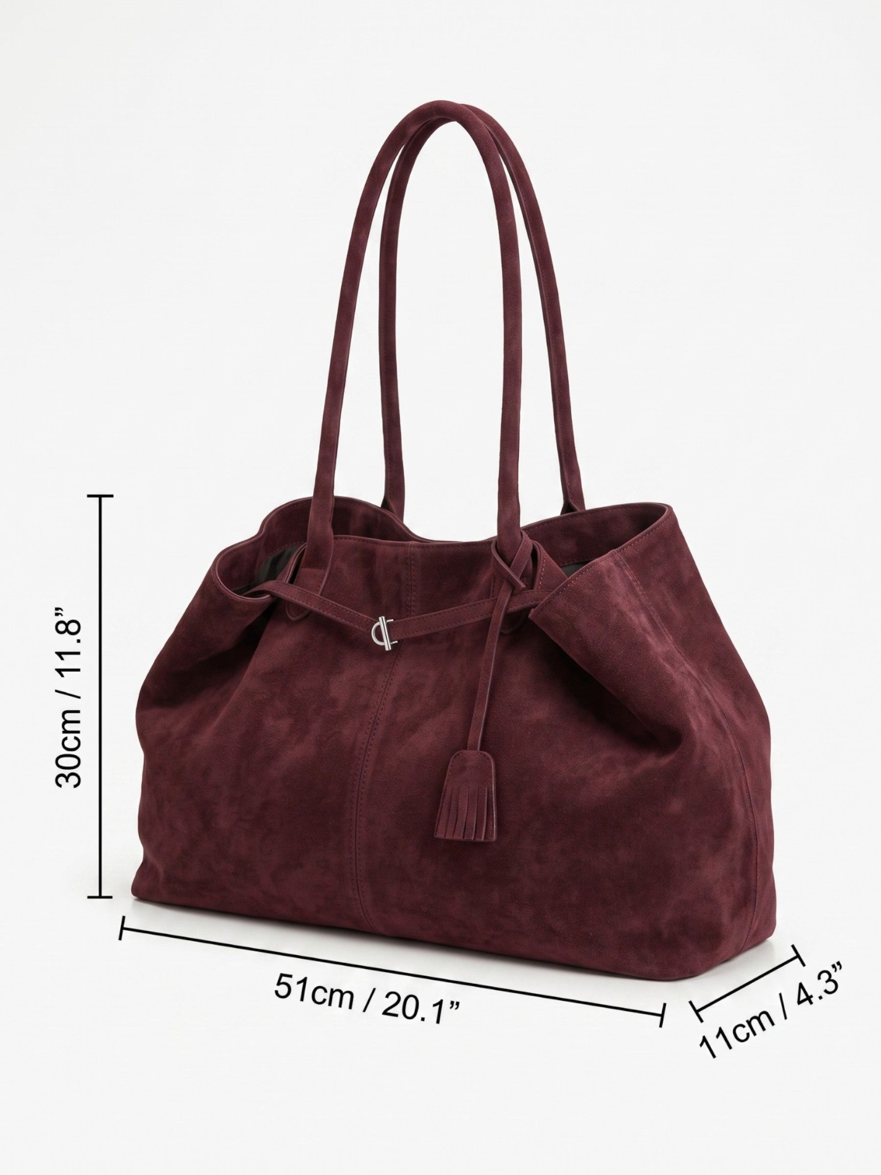 Sac Cabas Femme Effet Daim À Boucle