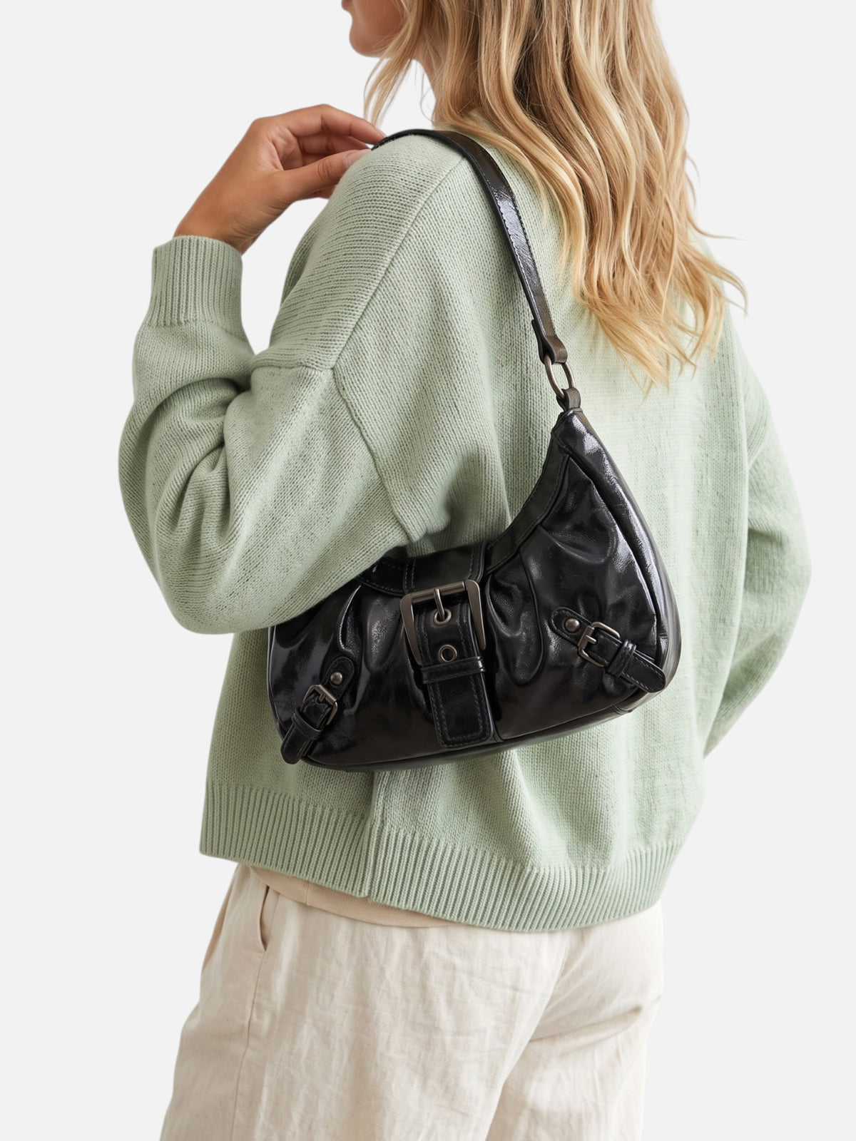 Sac Porté Épaule Femme Cuir à Boucle
