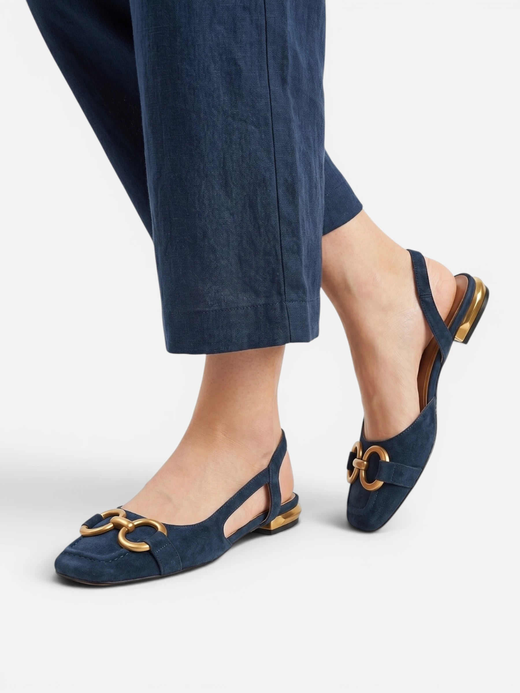 Ballerines Femme Slingback à Bout Carré Plates