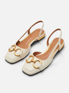 Ballerines Femme Slingback à Bout Carré Plates