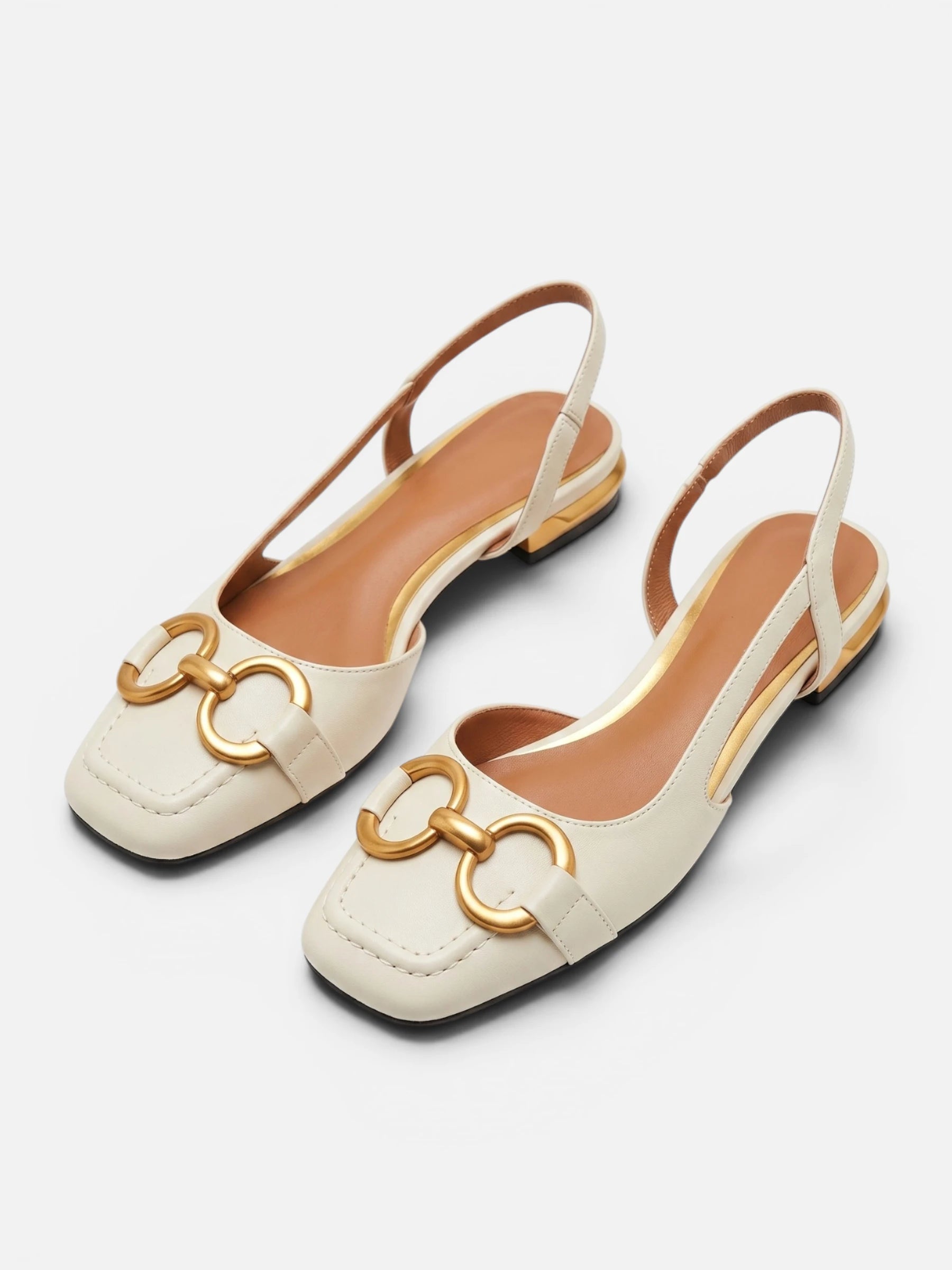 Ballerines Femme Slingback à Bout Carré Plates