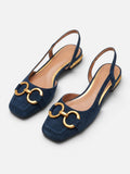 Ballerines Femme Slingback à Bout Carré Plates
