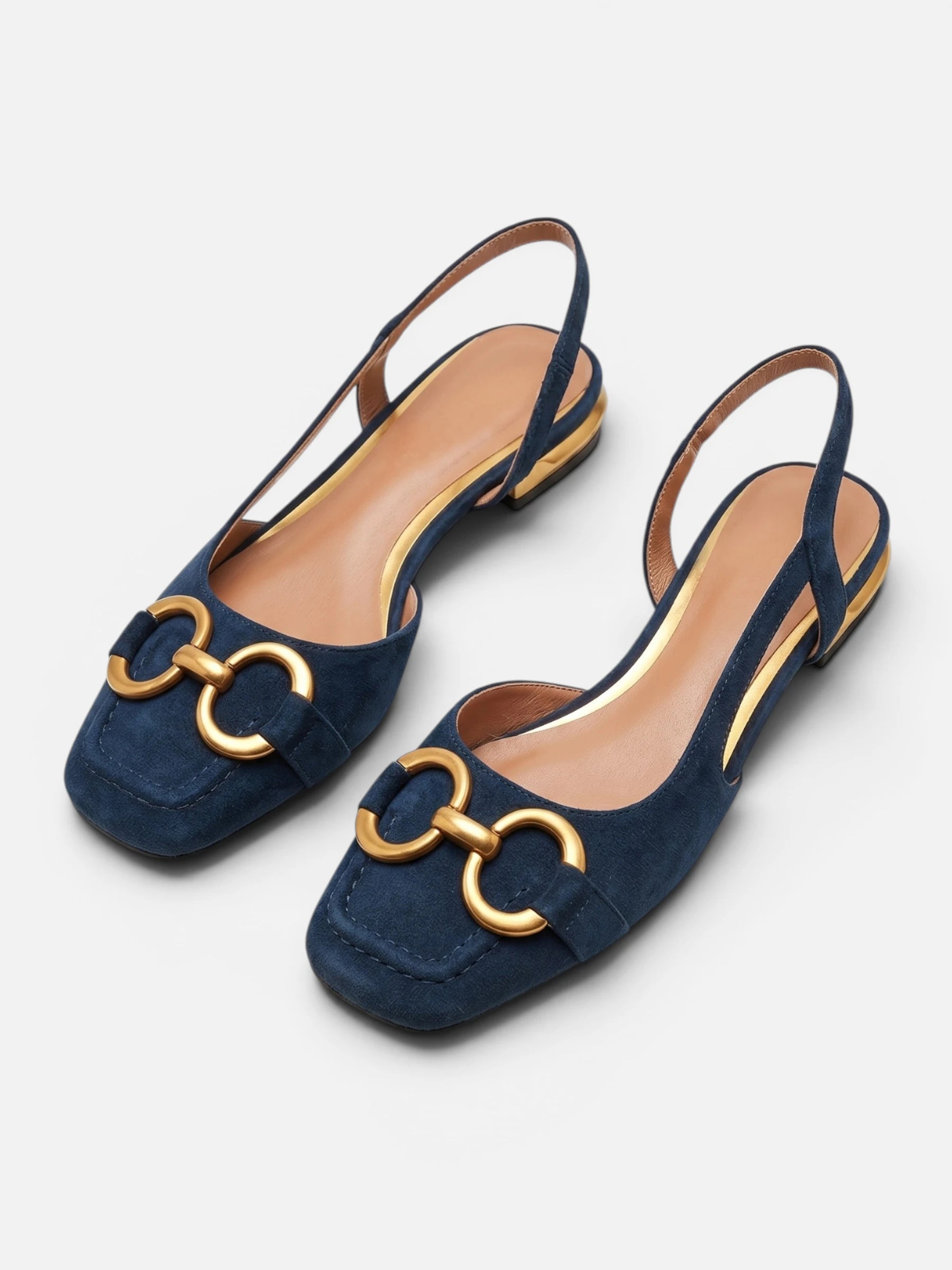Ballerines Femme Slingback à Bout Carré Plates