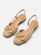 Ballerines Femme Slingback à Bout Carré Plates