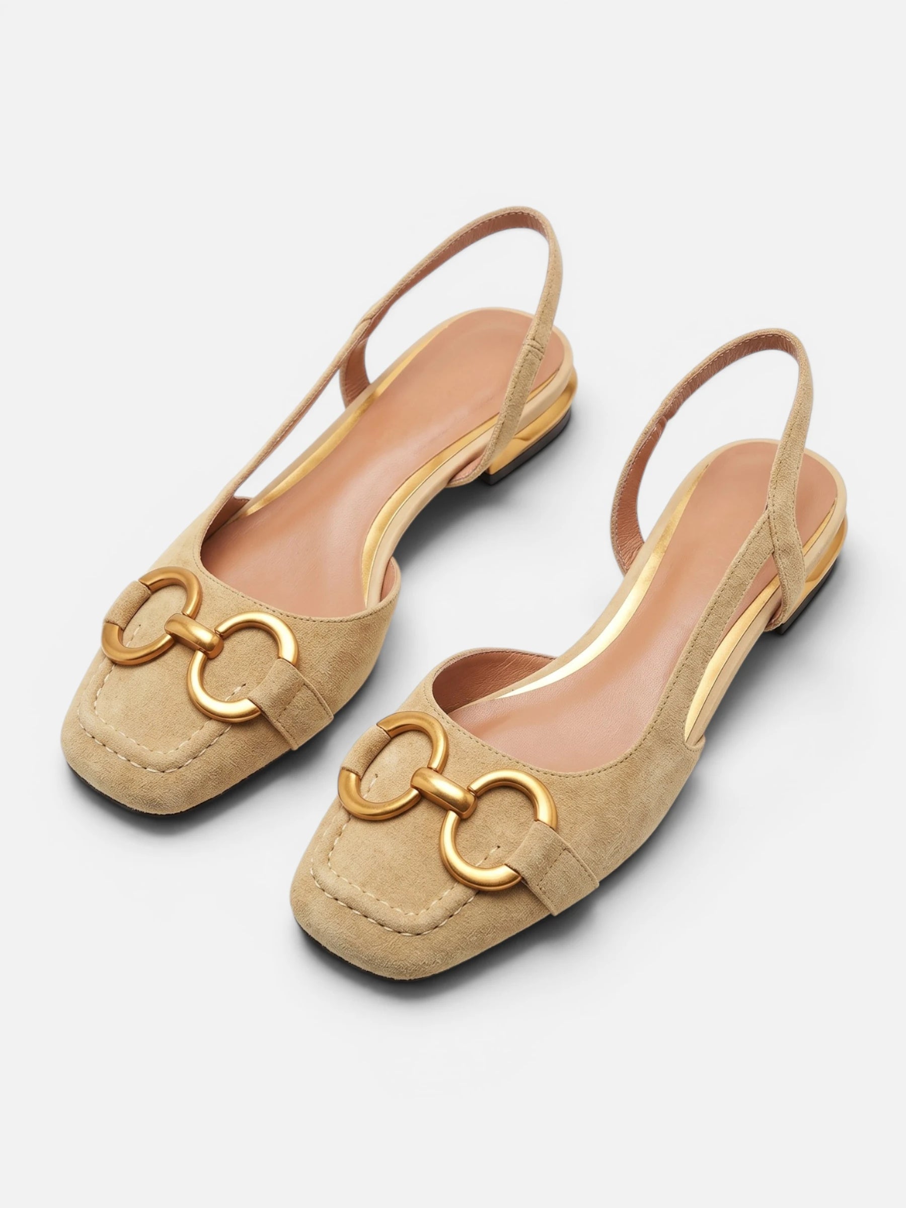 Ballerines Femme Slingback à Bout Carré Plates