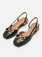 Ballerines Femme Slingback à Bout Carré Plates