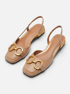 Ballerines Femme Slingback à Bout Carré Plates