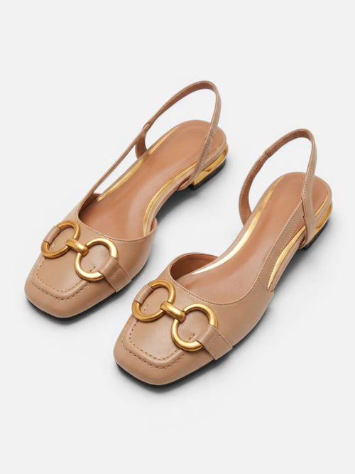 Ballerines Femme Slingback à Bout Carré Plates