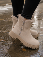 Women's Suede Fur Chunky Sole Boots