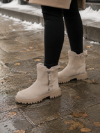 Women's Suede Fur Chunky Sole Boots