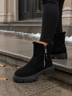 Women's Suede Fur Chunky Sole Boots