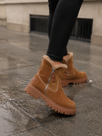 Women's Suede Fur Chunky Sole Boots