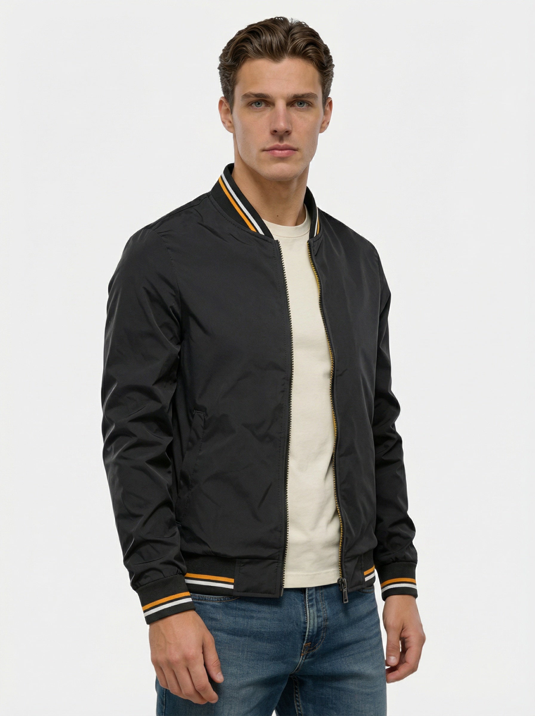 Veste bomber confortable à fermeture zippée pour homme
