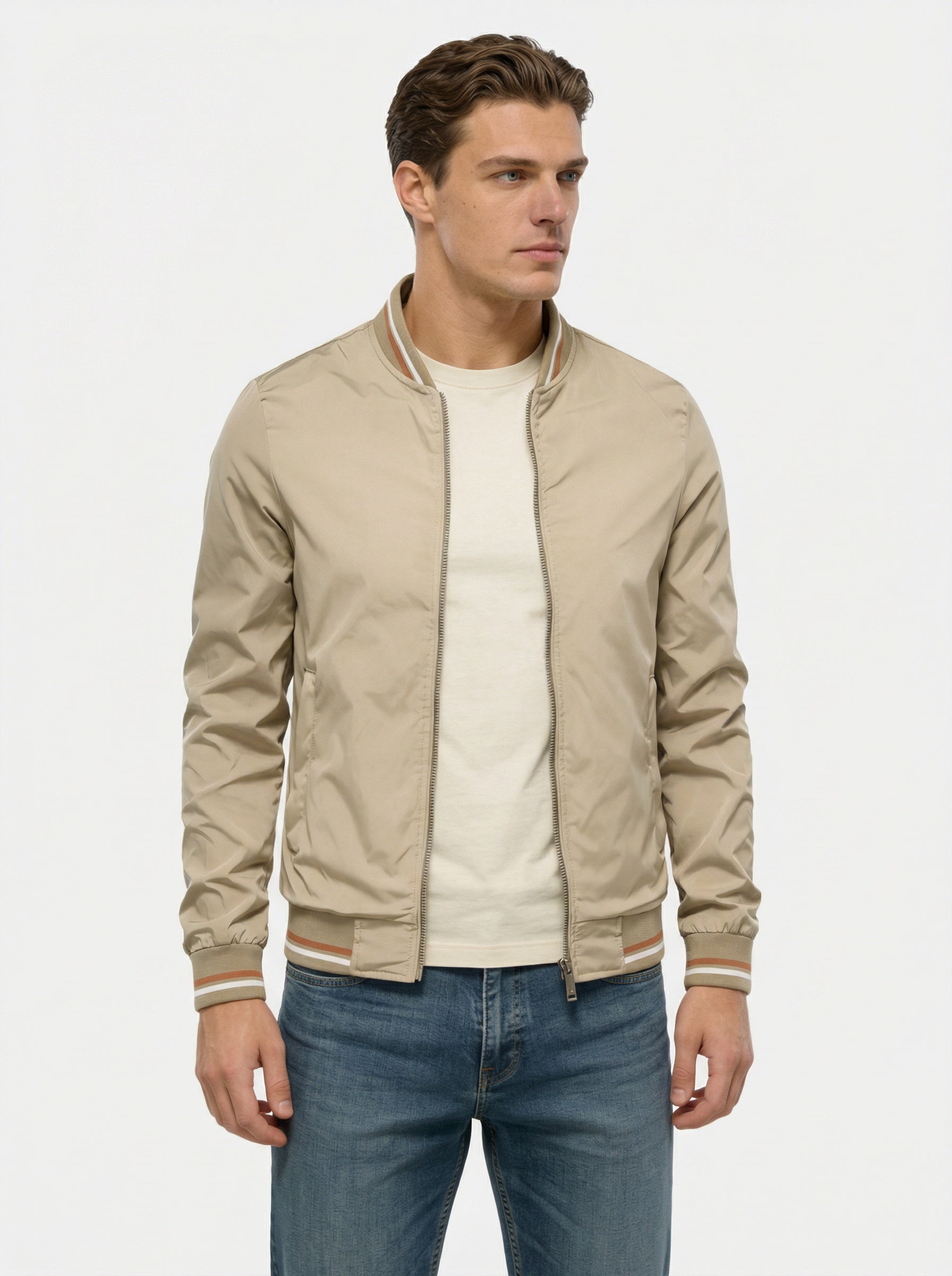 Veste bomber confortable à fermeture zippée pour homme