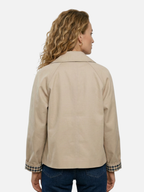 Veste Femme Courte Col Chemise Boutonnée