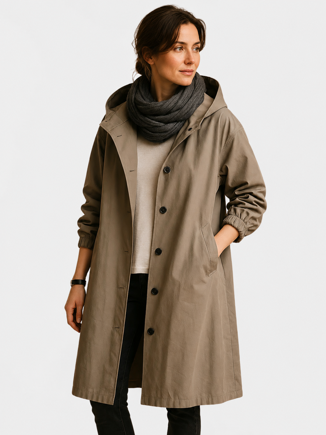 Women's Waterproof Hooded Oversized Long Coat