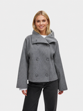 Chaqueta corta elegante con gran cuello para mujer