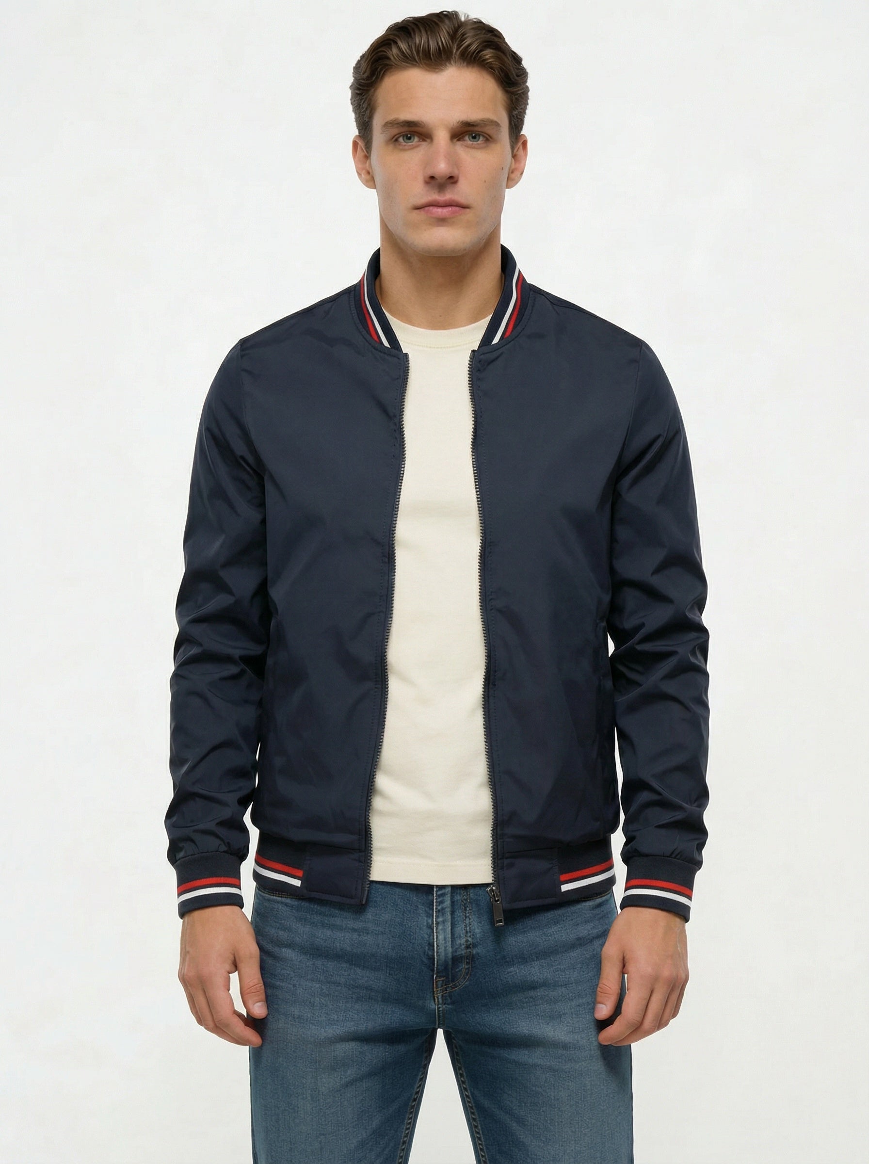 Veste bomber confortable à fermeture zippée pour homme