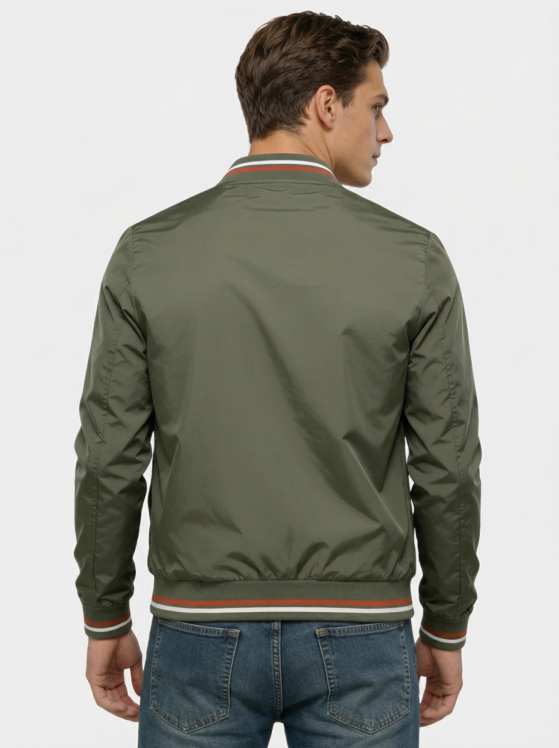 Chaqueta bomber cómoda con cierre de cremallera para hombre