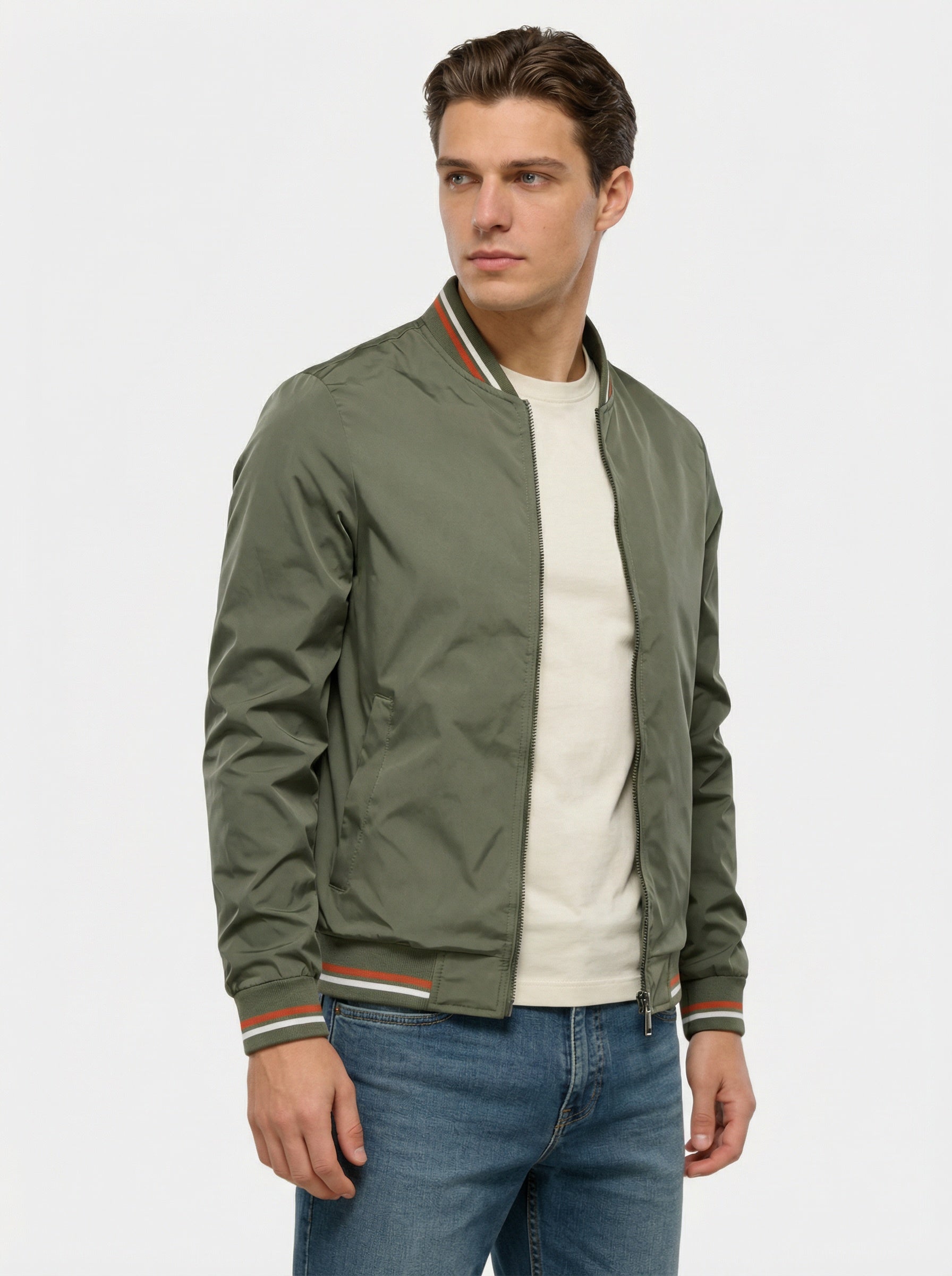 Veste bomber confortable à fermeture zippée pour homme