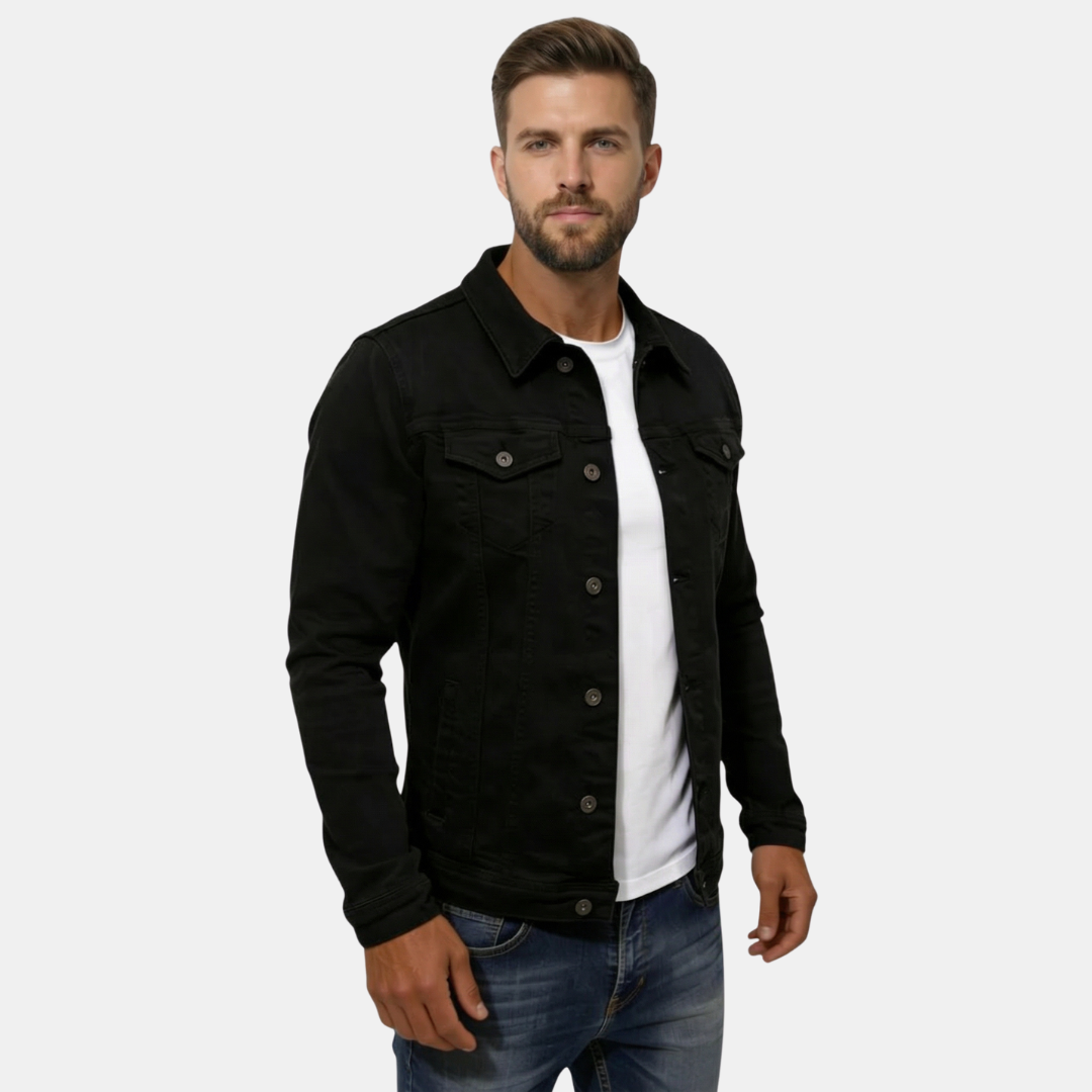 Veste en denim ajustée au style urbain pour homme