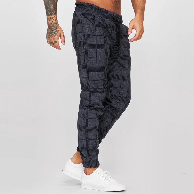 Pantalon de jogging classique à carreaux pour hommes