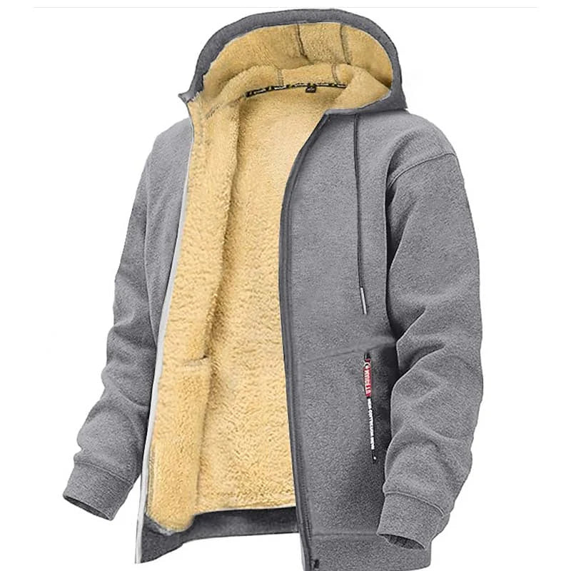 Veste à capuche doublée en sherpa pour hommes