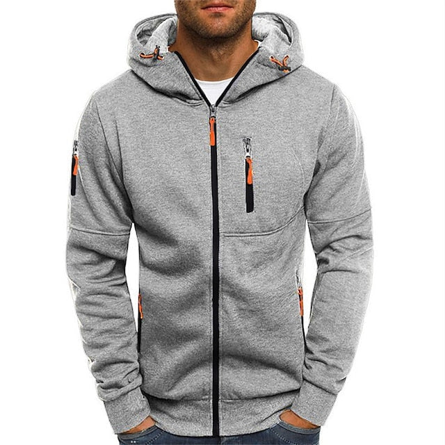 Sweat à capuche entièrement zippé avec capuche réglable pour hommes