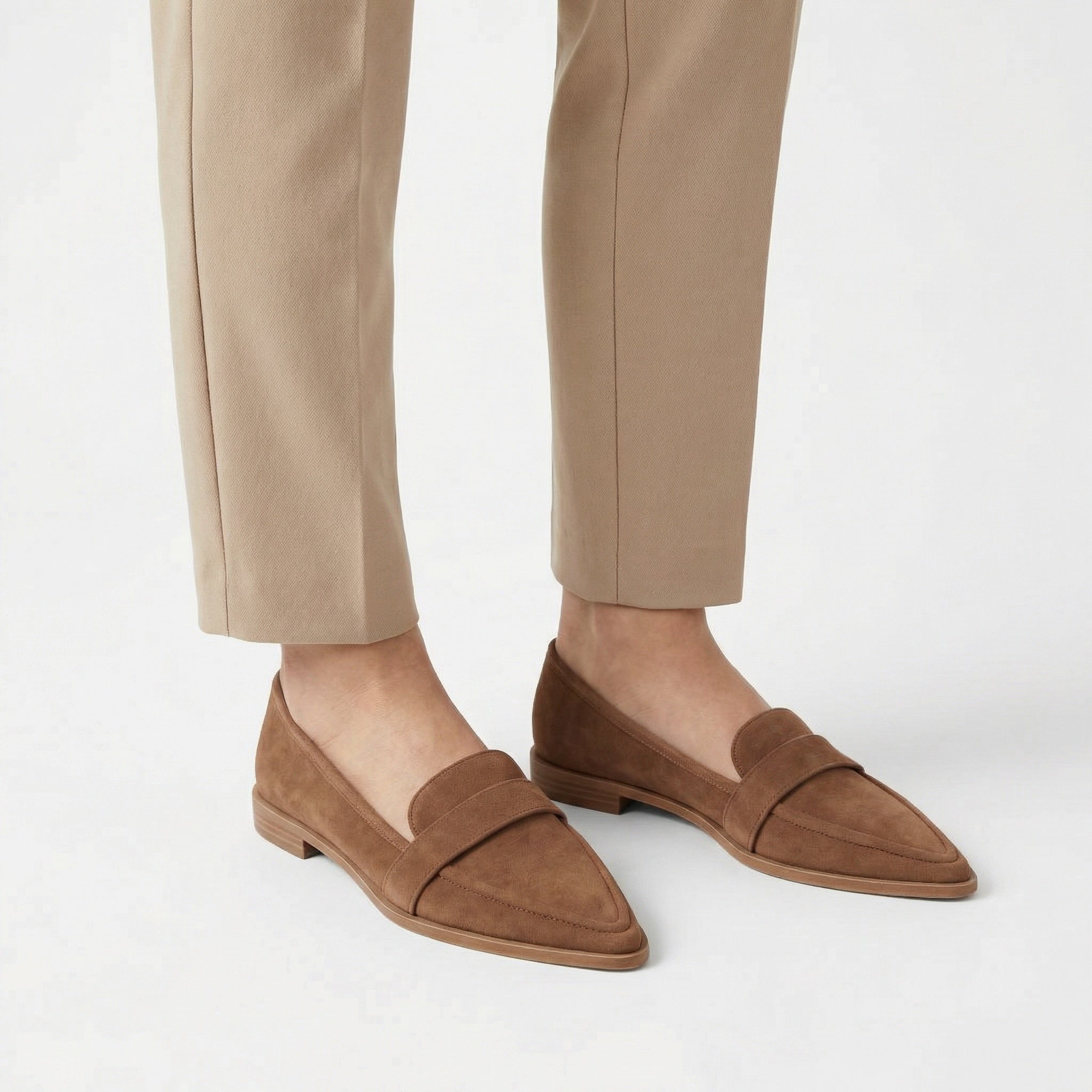 Classic pointed-toe loafers for women