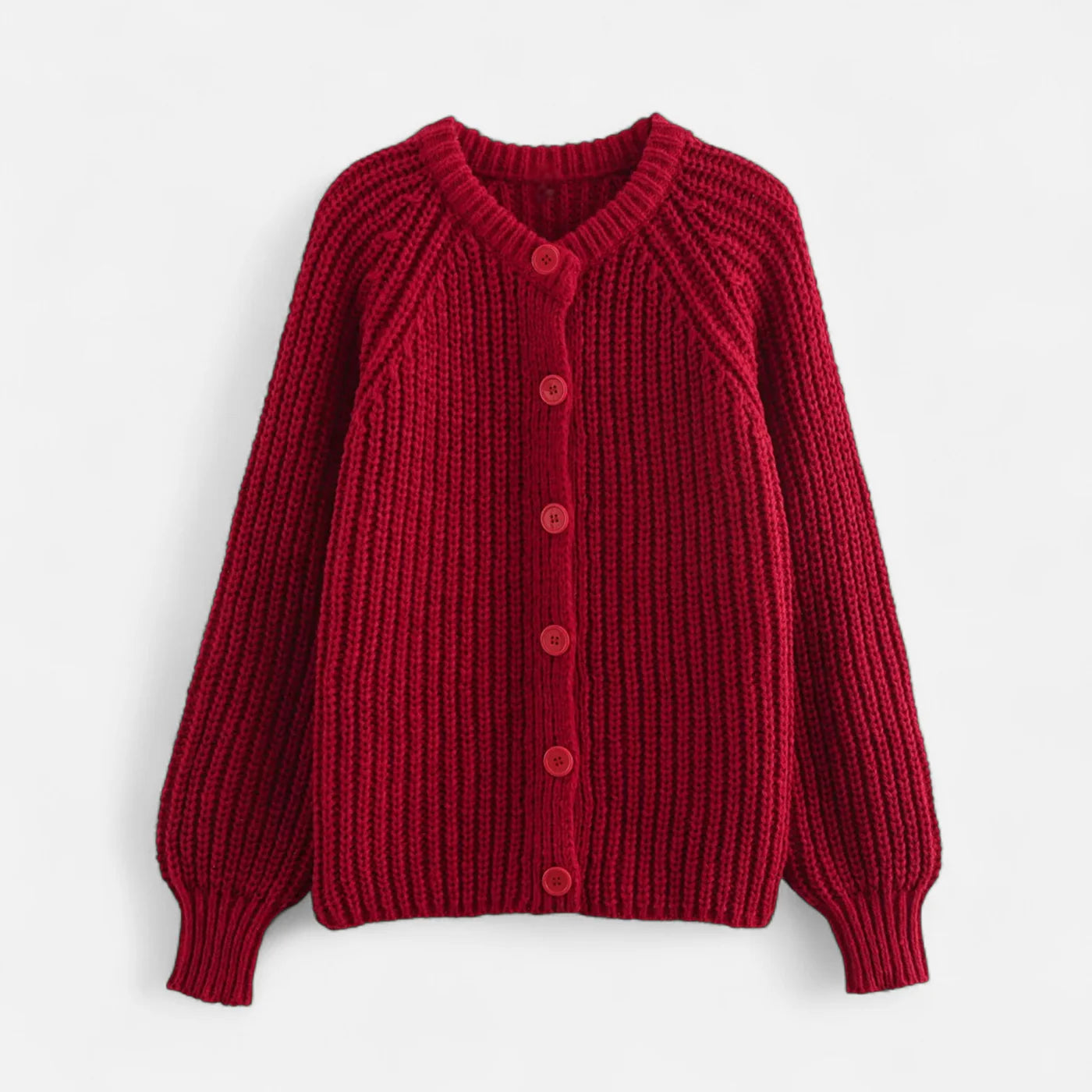 Cardigan tricoté à col rond vintage pour femme